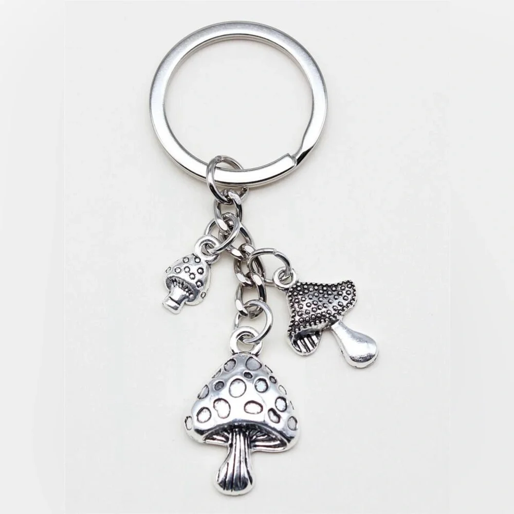 Mushroom Silver Charm Keychain NEW Get FREE with Bundle